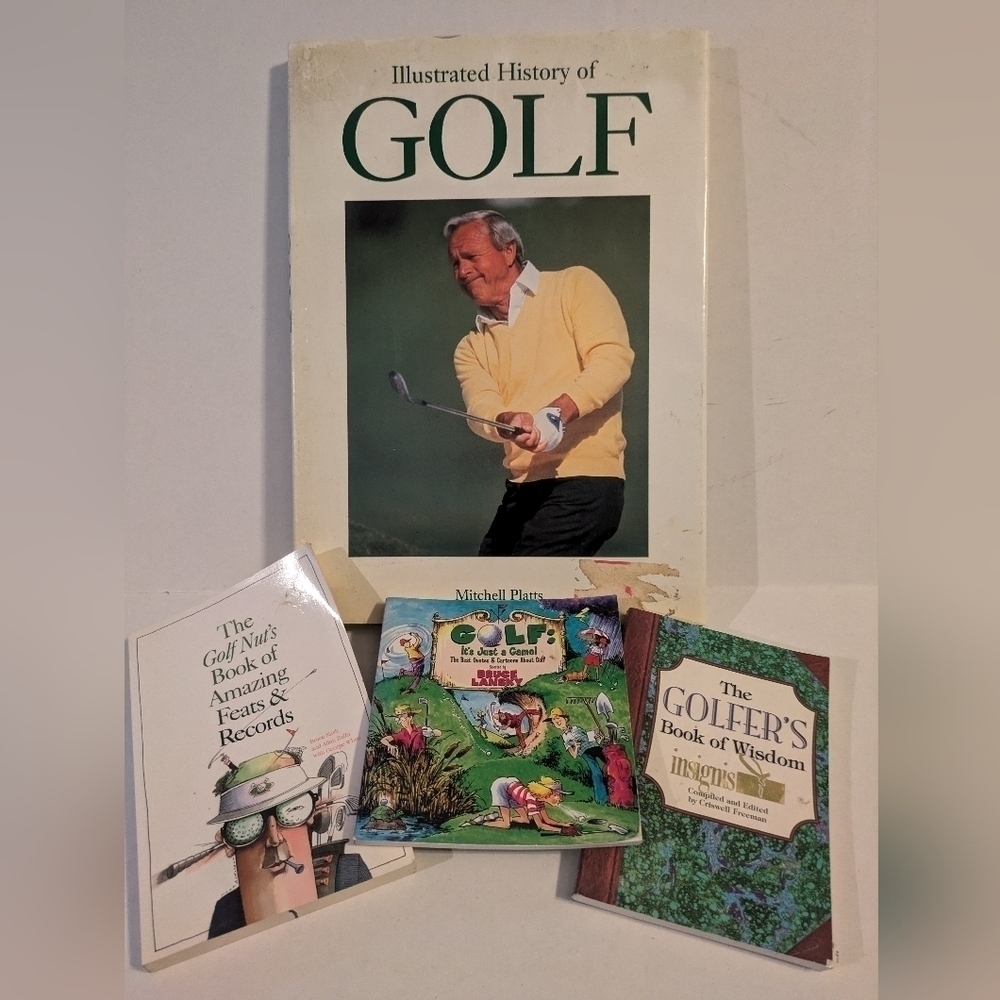 GOLF Books, coffee table size illustration book of golf, and 3 others.
